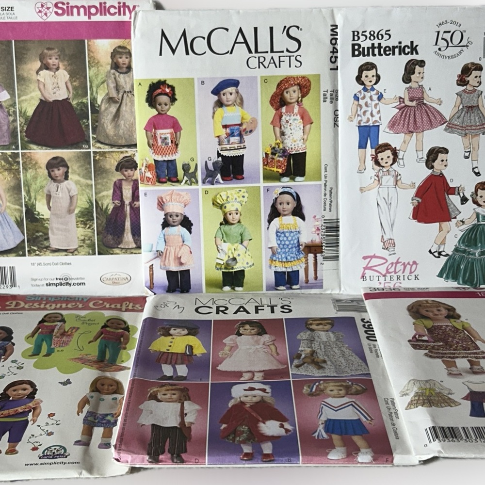 Doll Clothing Pattern ~ Simplicity - McCall's - Butterick ~ For Dolls 18"- 19"